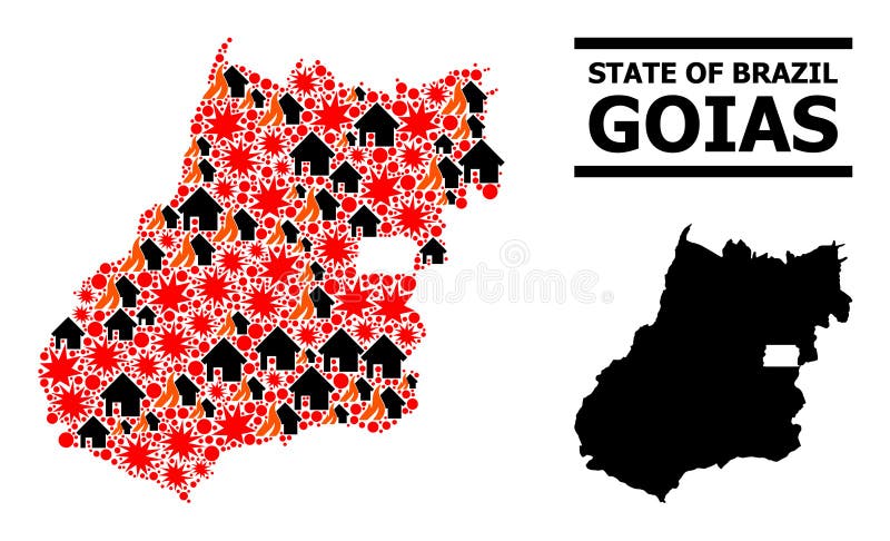 War Pattern Map of Goias State royalty free illustration