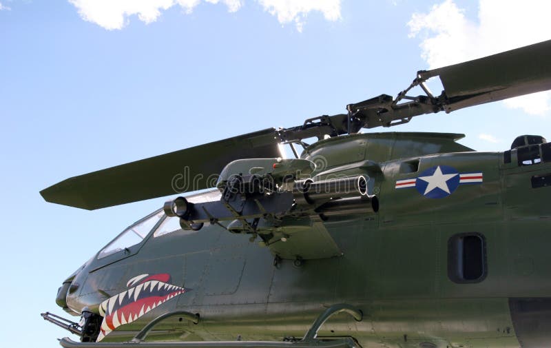 Older Air Force attack helicopter on display. Older Air Force attack helicopter on display
