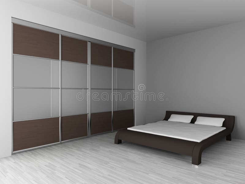 Wardrobe and bed