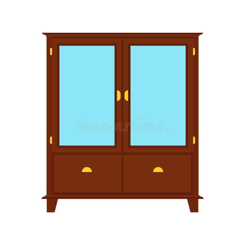 Wardrobe Closet Vector Icon Furniture Shelf Clothe Cabinet
