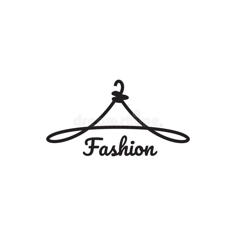 Wardrobe or Fashion Logo Design with Using Hanger Icon Stock Vector ...