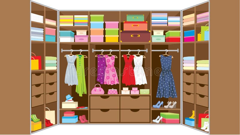 Wardrobe room. Furniture stock vector. Illustration of furniture - 23664684