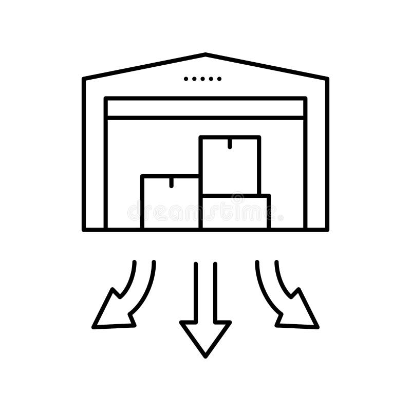 Warehouse Building Line Icon Vector Illustration Stock Vector ...