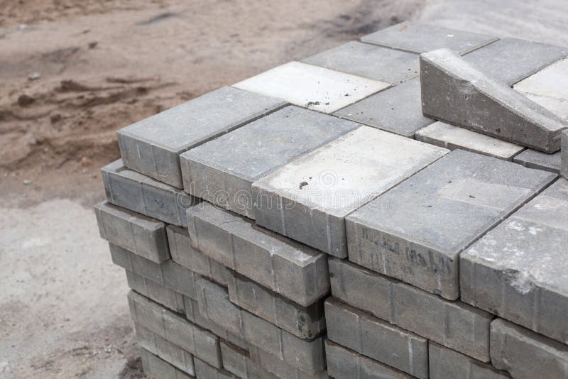 Warehouse of Building Tiles. Stock Photo Image of concrete, mosaic