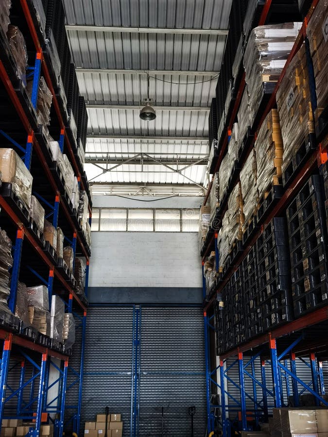 Warehouse Cargo Building Store, Warehouse Interior with Shelves