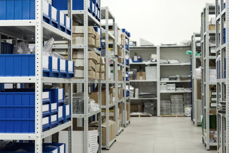 Warehouse of Components for the Electronics Industry. Stock Image