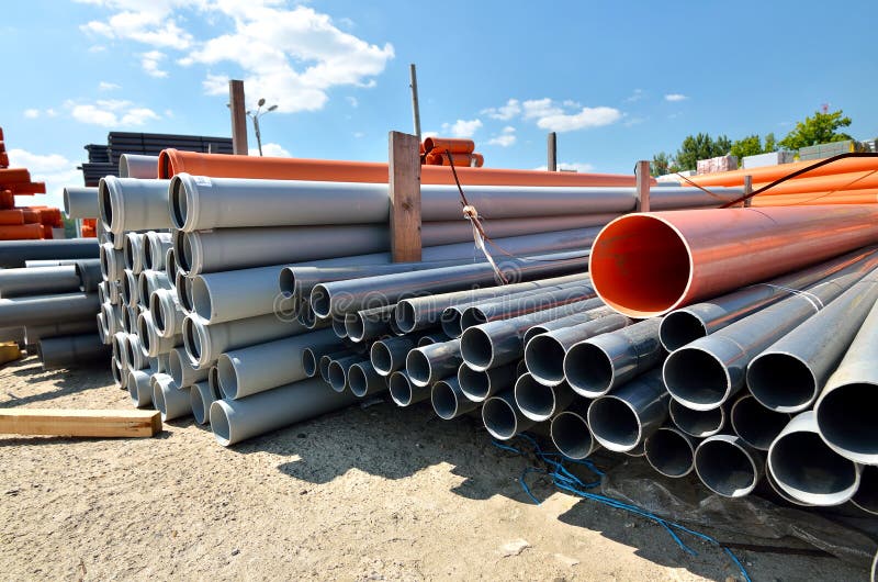 Warehouse depot for pipes stock photo. Image of pipes 33264994