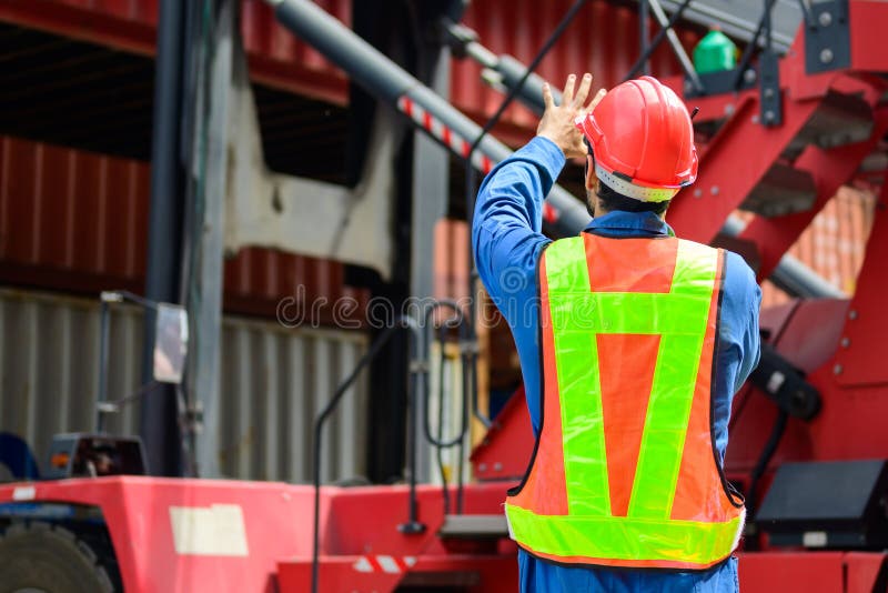 Warehouse Engineer Working at Container Yard Stock Image Image of delivery, international
