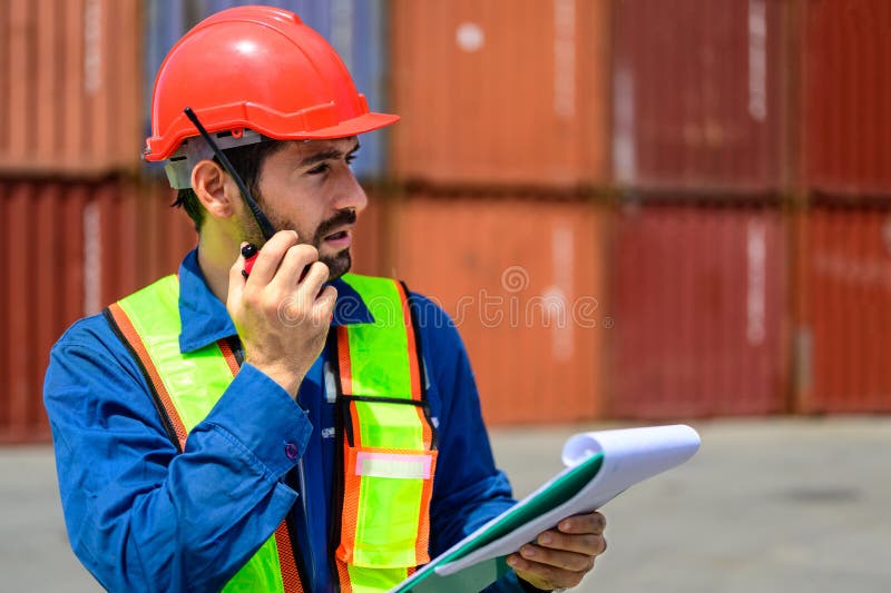 Warehouse Engineer Working at Container Yard Stock Photo Image of international, harbor 271053904