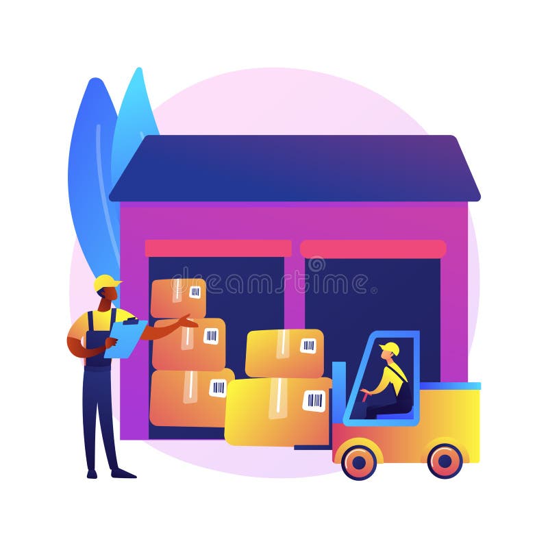 Warehouse logistics abstract concept vector illustration. stock illustration