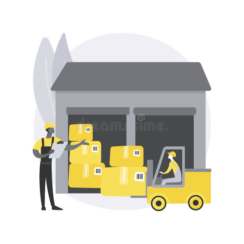 Warehouse logistics abstract concept vector illustration. stock illustration