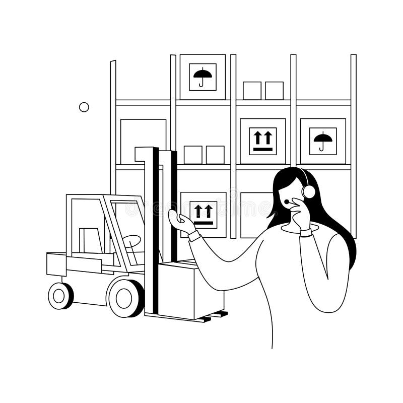 Warehouse logistics abstract concept vector illustration. stock illustration
