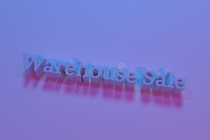 Warehouse sale, 3D rendering. CGI keywords. For graphic design or background, typography. stock illustration Warehouse sale, 3D rendering. CGI keywords. For graphic design or background, typography. stock illustration