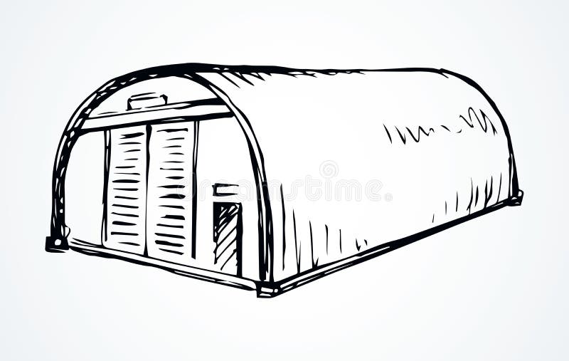 Warehouse for Storage. Vector Drawing Stock Vector Illustration of