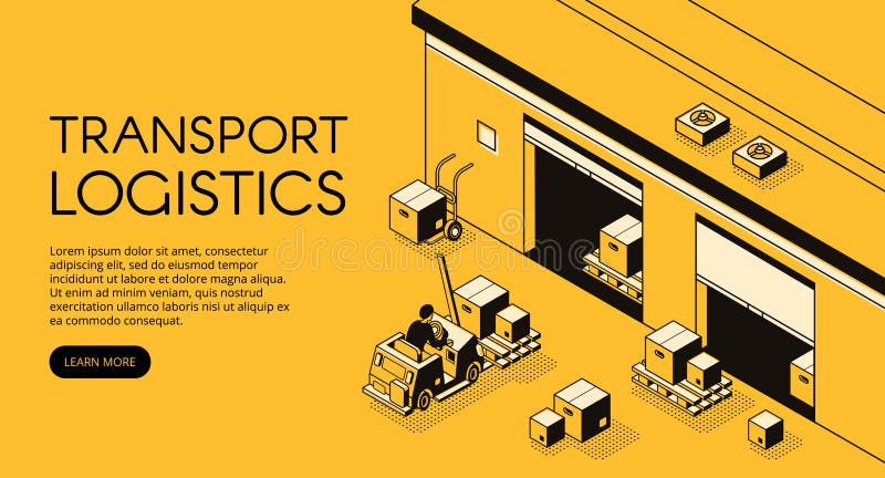 Warehouse logistics vector isometric illustration