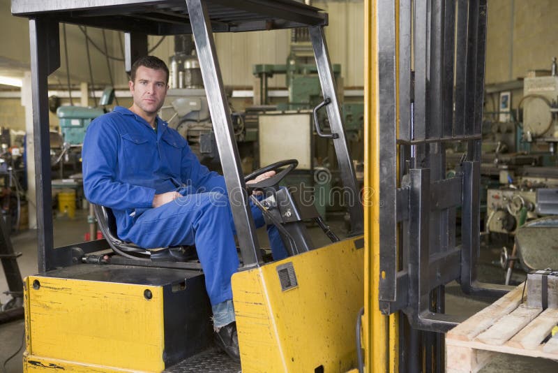 Warehouse Worker in Forklift Stock Image Image of male, machine 5940639
