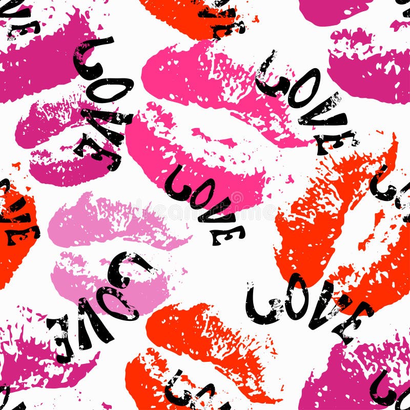 The lips and the words love seamless pattern for valentines day (vector eps 10). The lips and the words love seamless pattern for valentines day (vector eps 10)