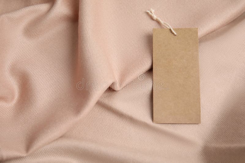 Warm Beige Cashmere Garment with Tag, Closeup Stock Photo Image of