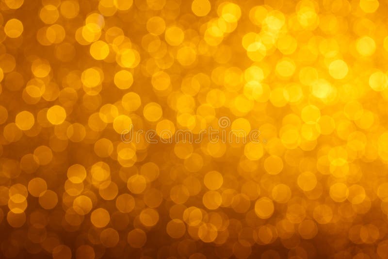 Warm bright golden lights bokeh stock image