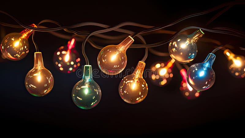 Warm christmas lights transparent royalty free illustration