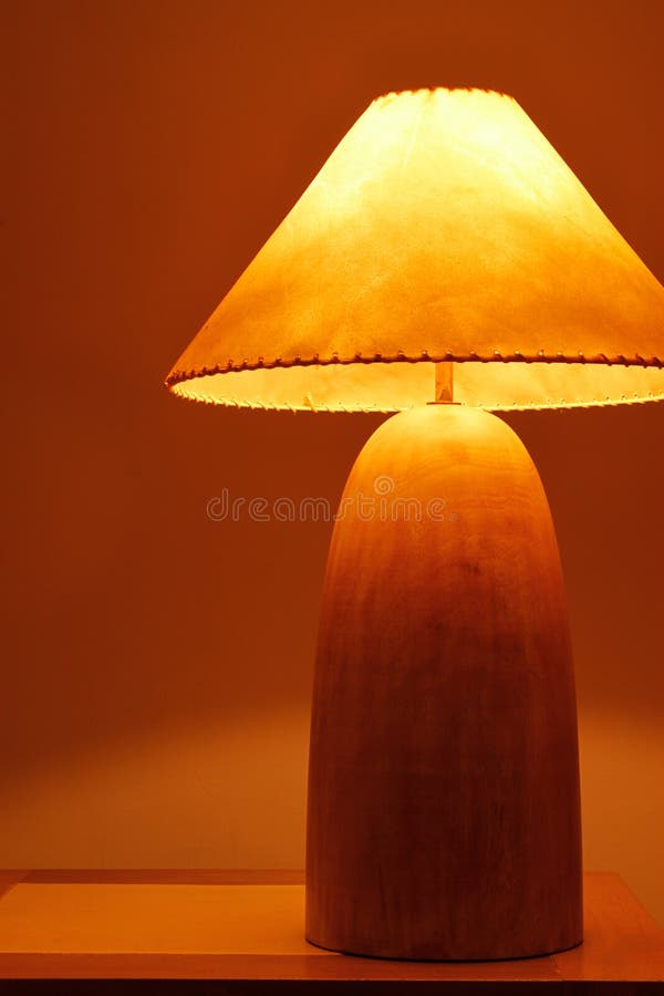 An warm and classical wooden lamp