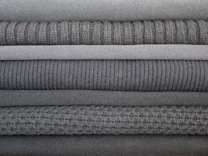 Warm dark gray clothes stock photo