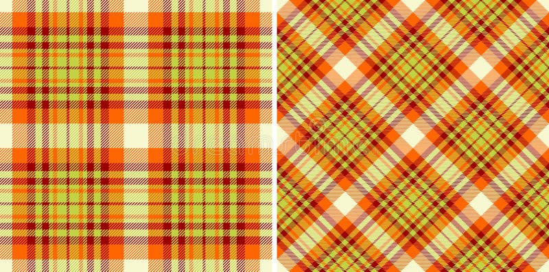Warm, inviting plaid pattern set. Use for textile design, backgrounds, or cozy fall aesthetics. Perfect for adding a touch of vector illustration