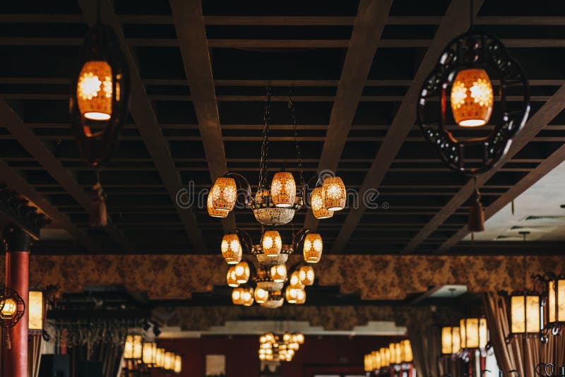 Warm Lighting Coming Out from Lamps Stock Photo Image of glowing