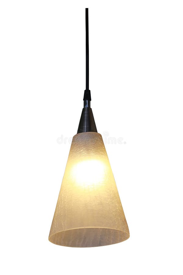 Warm Lighting Modern Ceiling Lamps in the Cafe. Stock Image Image of