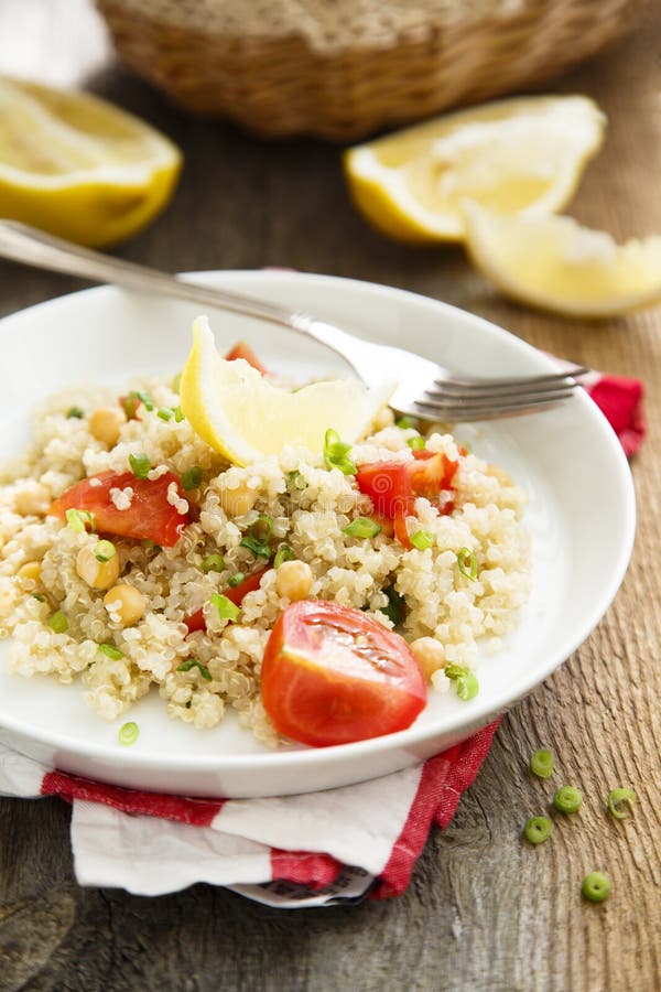 Warm quinoa salad stock image. Image of cooked, chickpeas 64523345