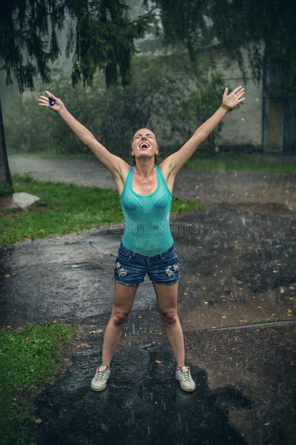 Warm Summer Rain Stock Image Image Of Forest Park Enjoys 78115503