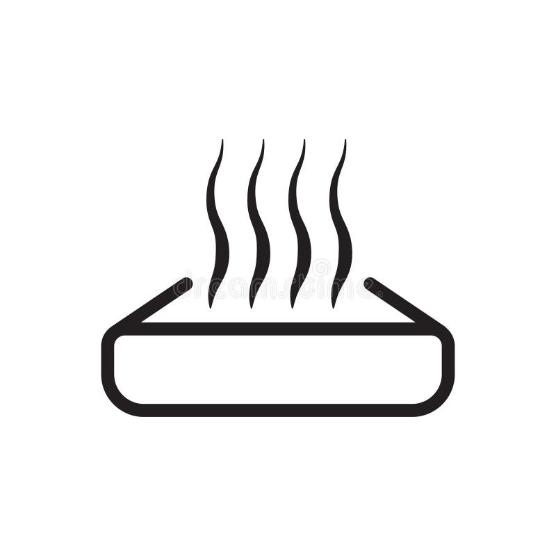 Warm up food icon vector. Preheat in microwave oven sign. Heating symbol with meal container and heat waves for your web site