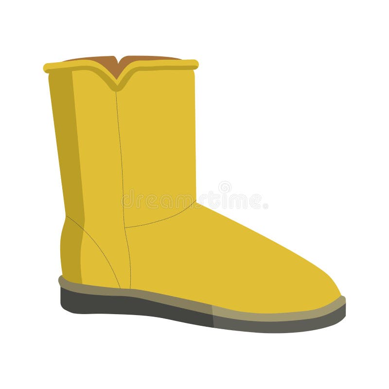 Warm winter bright soft ugg boot isolated illustration