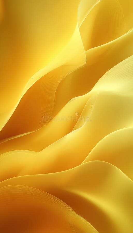 Warm Yellow Gradient Mesh Background with Flowing Abstract Shapes vector illustration