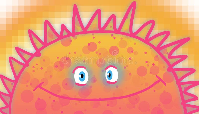 Warme Farben Sun pixelated Kinder mit glücklichem Gesicht, Illustration stock abbildung Warme Farben Sun pixelated Kinder mit glücklichem Gesicht, Illustration stock abbildung