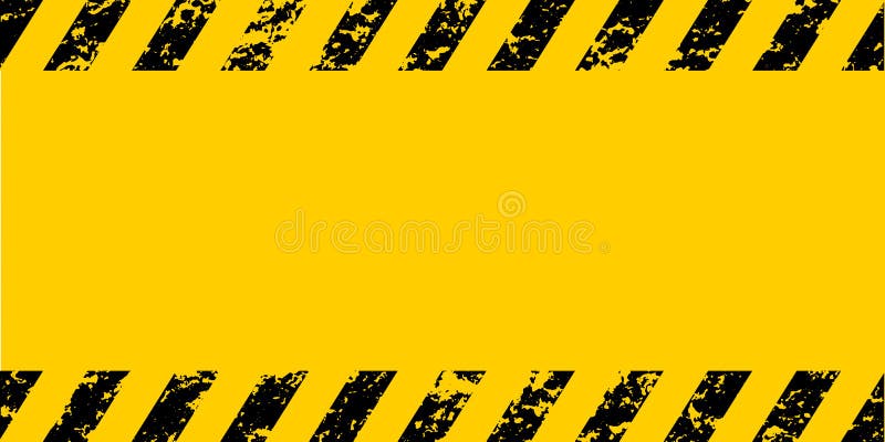 Warnende gelbe schwarze Schrägstreifen des Rahmenschmutzes, warnen Vektorschmutzbeschaffenheit Vorsicht, Bau, Sicherheitshintergr