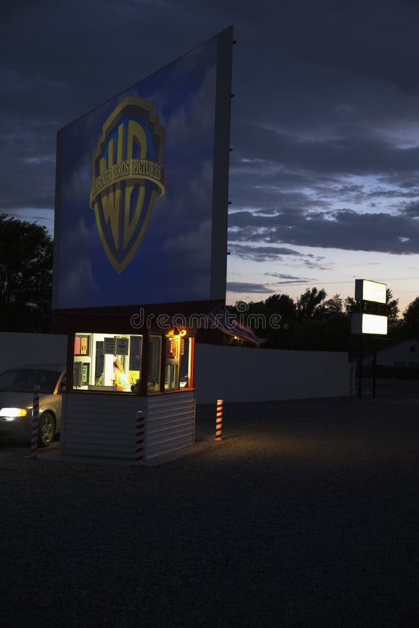 Warner Brothers Logo Projected at Star Drive in Movie Theater, Montrose