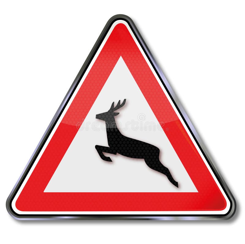 Deer Warning Signs Stock Illustrations – 98 Deer Warning Signs
