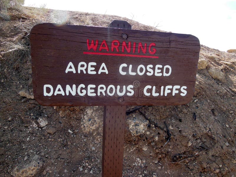 Closed area. Abyss sign.