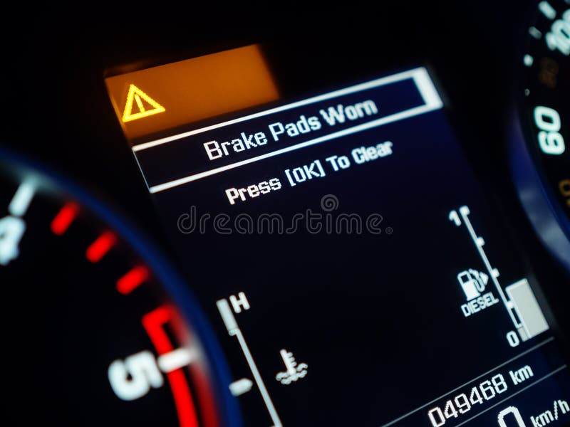 Warning of Brake Pad Wear stock photos