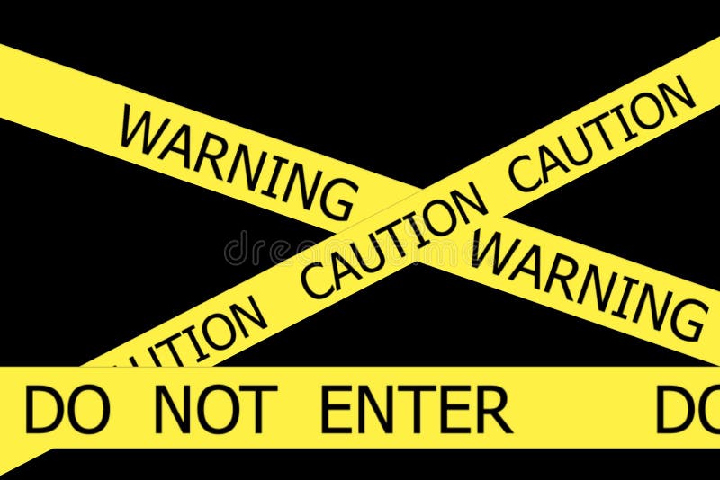 Yellow Tapes or Ribbons with COVID19 Biohazard Sign Stock Illustration