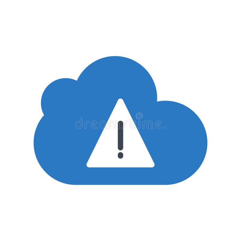 Warning cloud glyphs color vector icon vector illustration