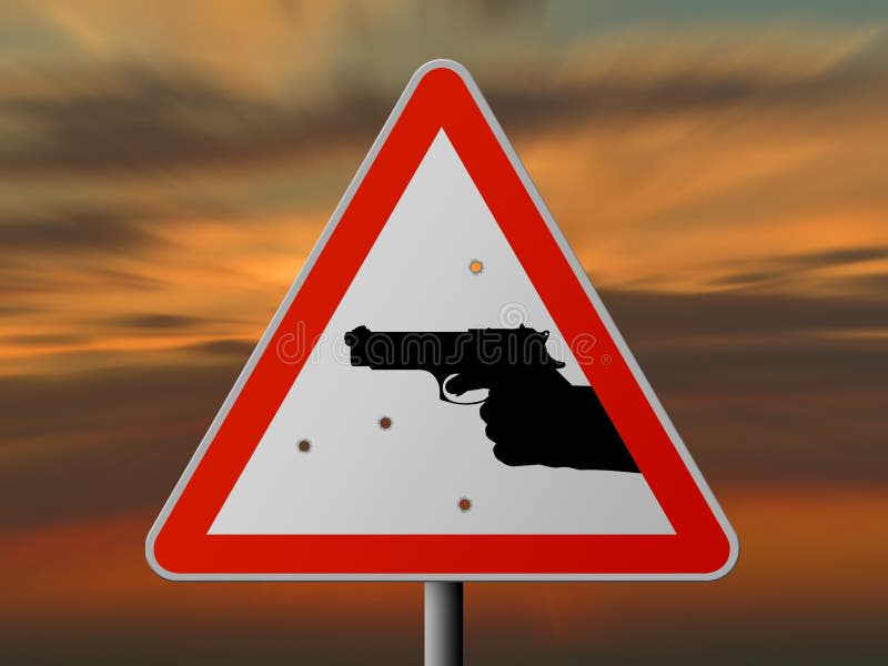 Warning: criminality! stock illustration