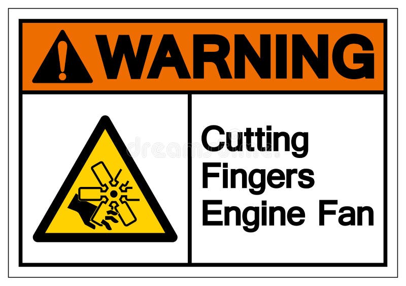 Warning Cutting of Fingers Rotating Blade Symbol Sign, Vector Illustration, Isolate on White