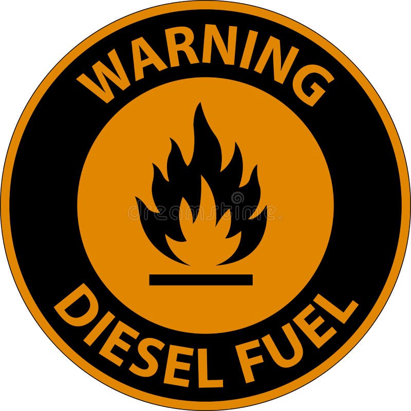 Warning Diesel Fuel Symbol Sign, Vector Illustration, Isolate on White