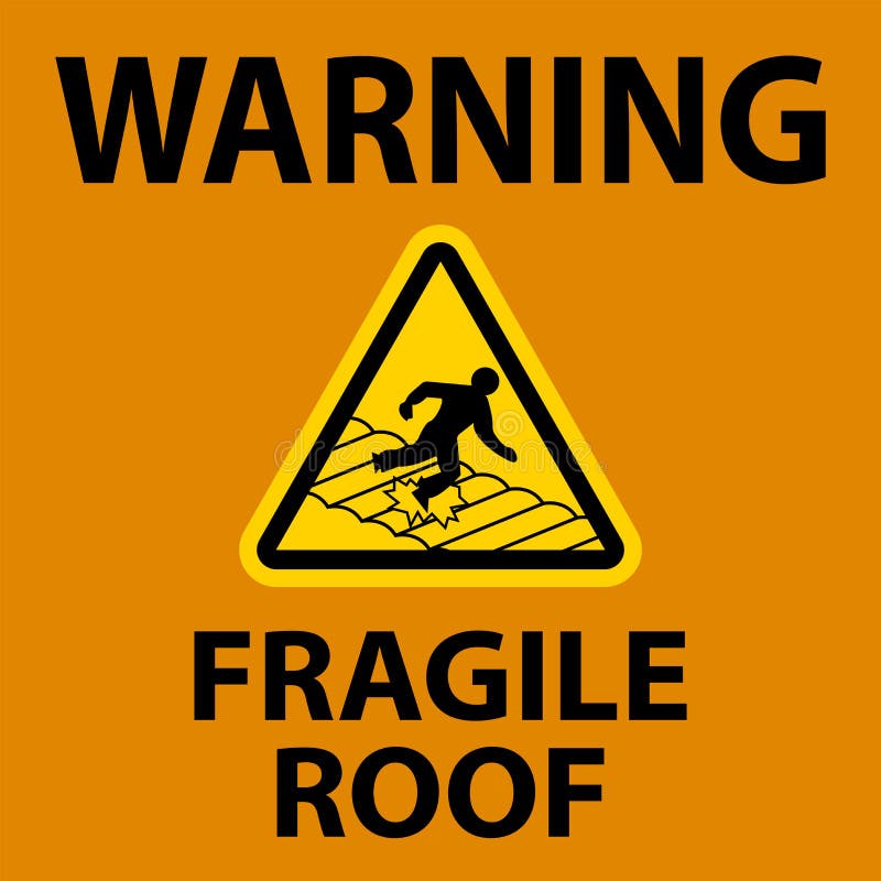 WARNING FRAGILE ROOF SIGNS & STICKERS ALL MATERIALS MP10 300x100 FREE P+P 