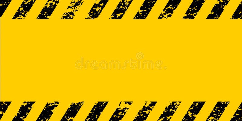 Warning frame grunge yellow black diagonal stripes, vector grunge texture warn caution, construction, safety background royalty free illustration