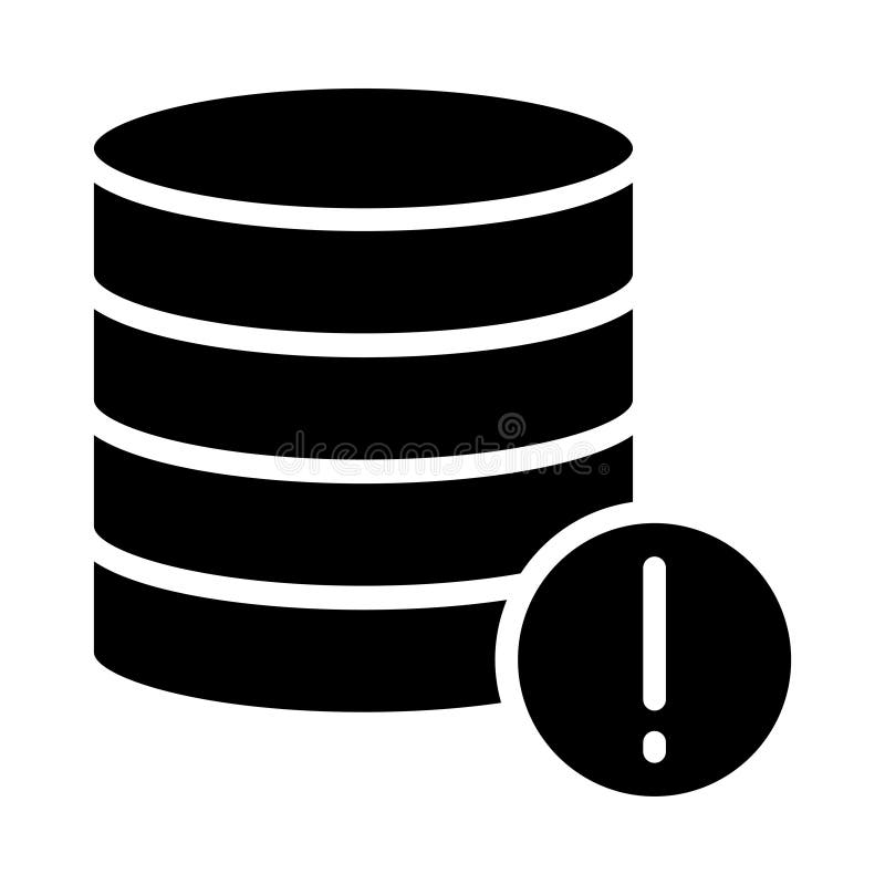 Warning glyph flat vector icon stock illustration