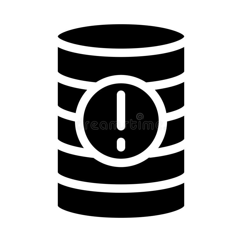 Warning glyph flat vector icon royalty free illustration