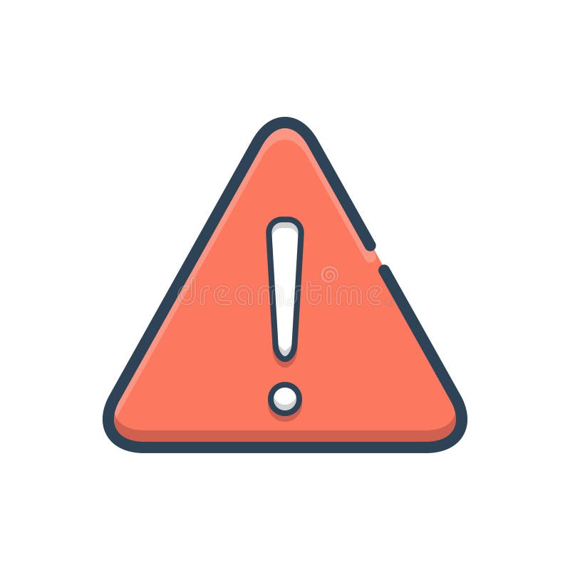 Color illustration icon for Warning, alert and attention stock illustration